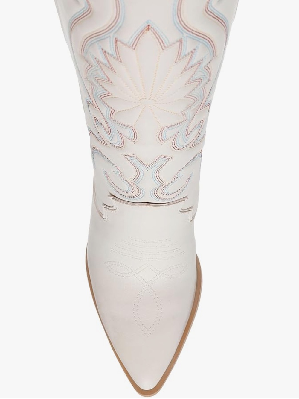 Steve Madden Women's Leather Lashes Western Boots Distressed White Size 8.5M - Picture 6 of 14